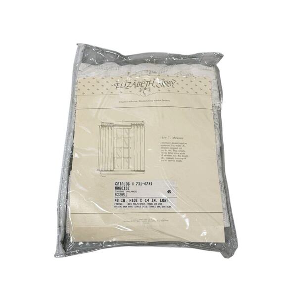 Vintage Elizabeth Gray Eggshell Lace Amboise Insert Valance Curtain Panel 46X14 - Picture 4 of 4